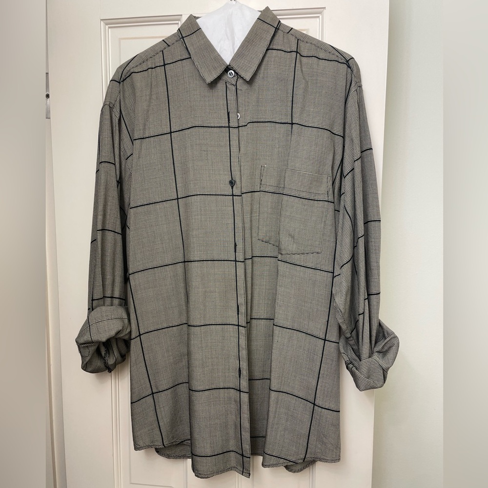 Vintage Calvin Klein Sport Houndstooth pattern button down, Size large